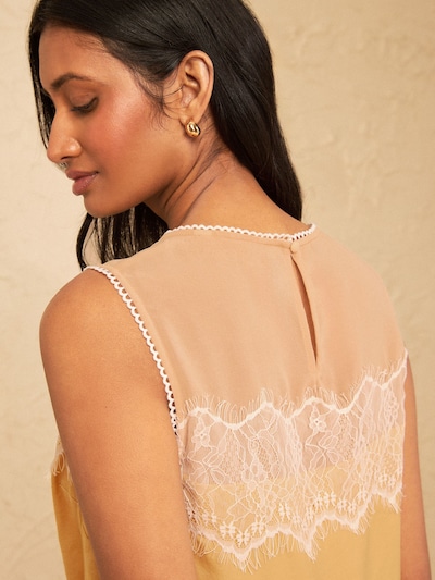 love & roses Bluse i XS i nude / champagne / hvid, Produktvisning