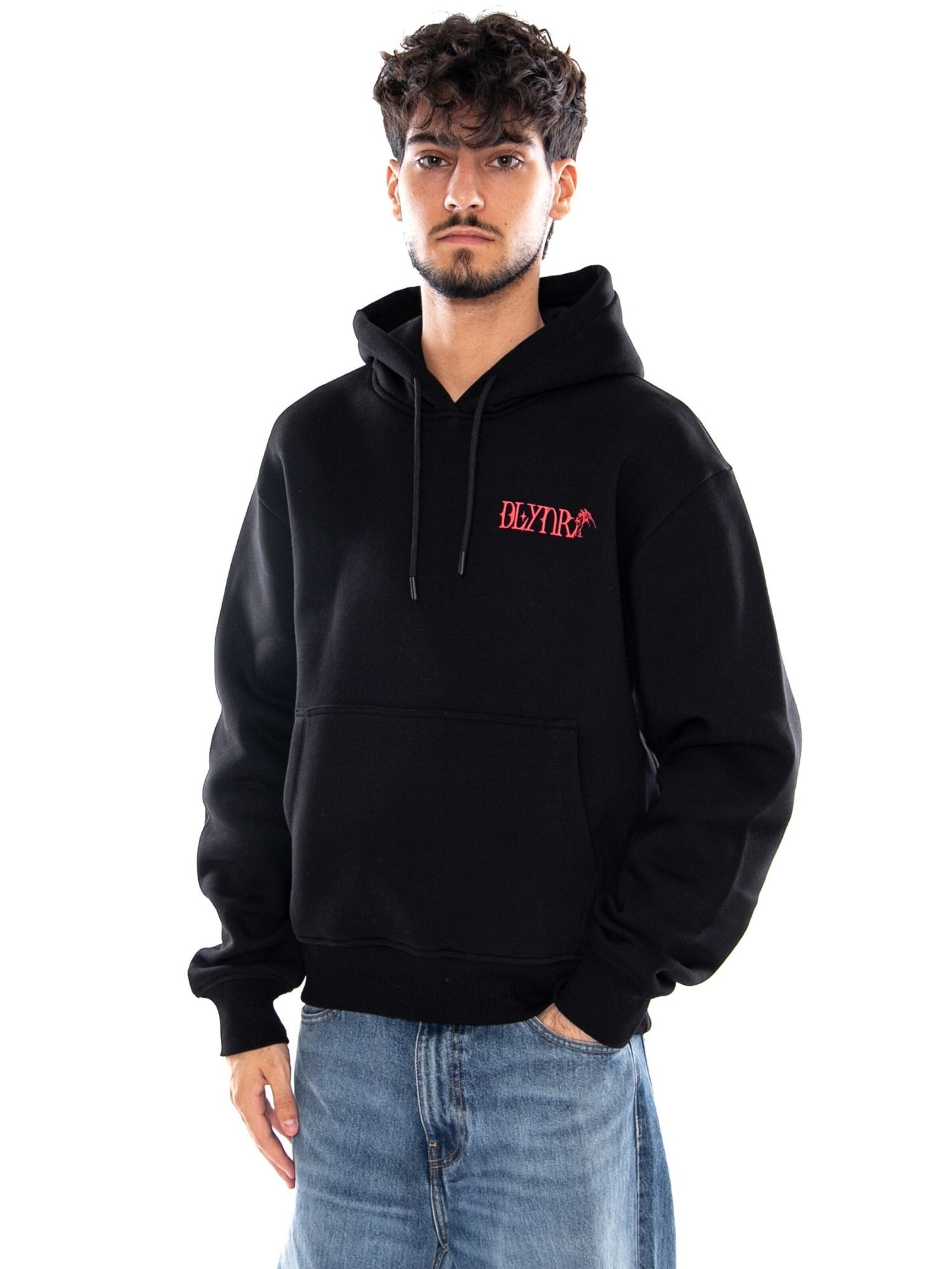 Felpa 'AMBITION HOODIE BLACK' di DOLLY NOIRE in nero: frontale