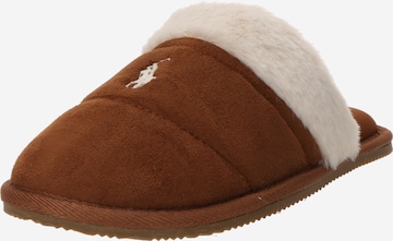 サンダル・ミュール POLO RALPH LAUREN Brown fabric Kelcie slippers Polo Ralph Lauren Slipper 'KELCIE' in Cognac | ABOUT YOU