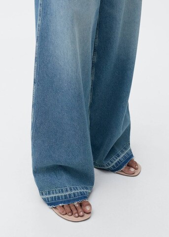 MANGO Wide Leg Jeans 'Aba' in Blau