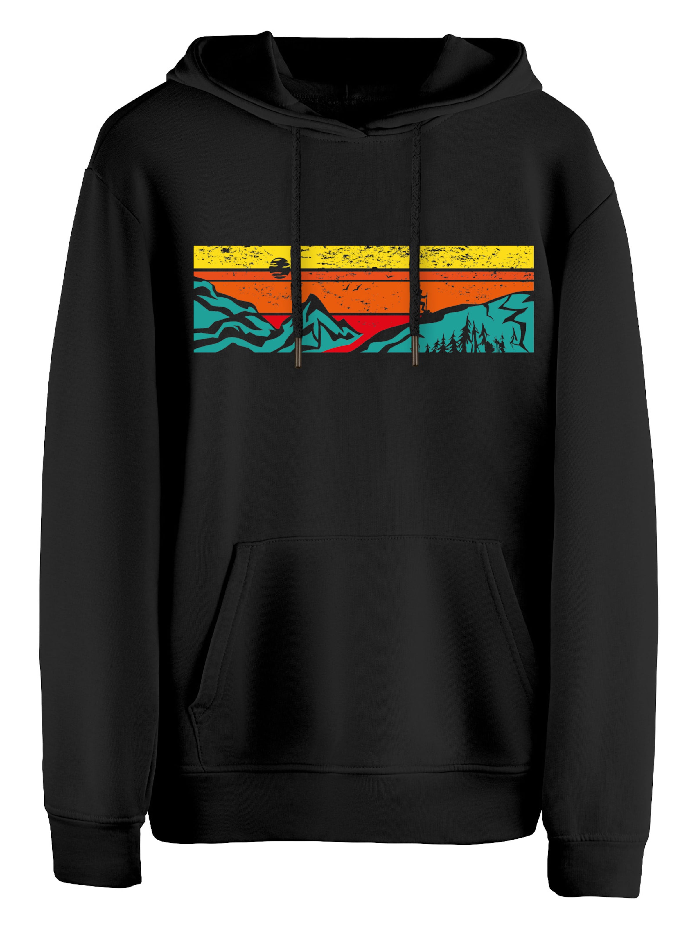 Sweat-shirt 'Lets Hiking' Cotton Prime en noir : devant