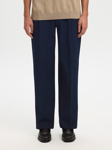 SELECTED - Loosefit Pantalón plisado 'SLH220' en azul: frente