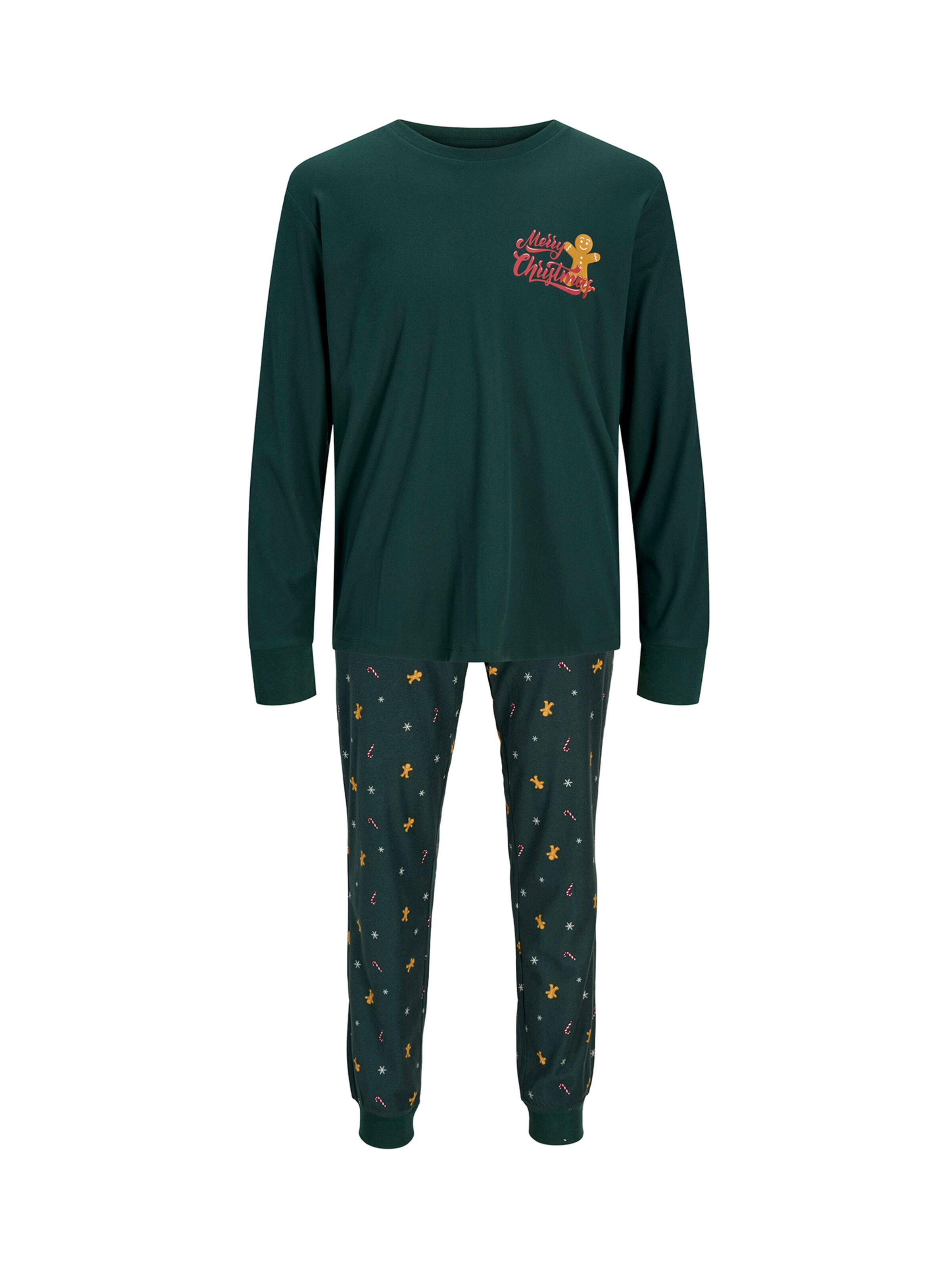 Pijama lungă 'JACTRISTAN' de la JACK & JONES pe verde: față