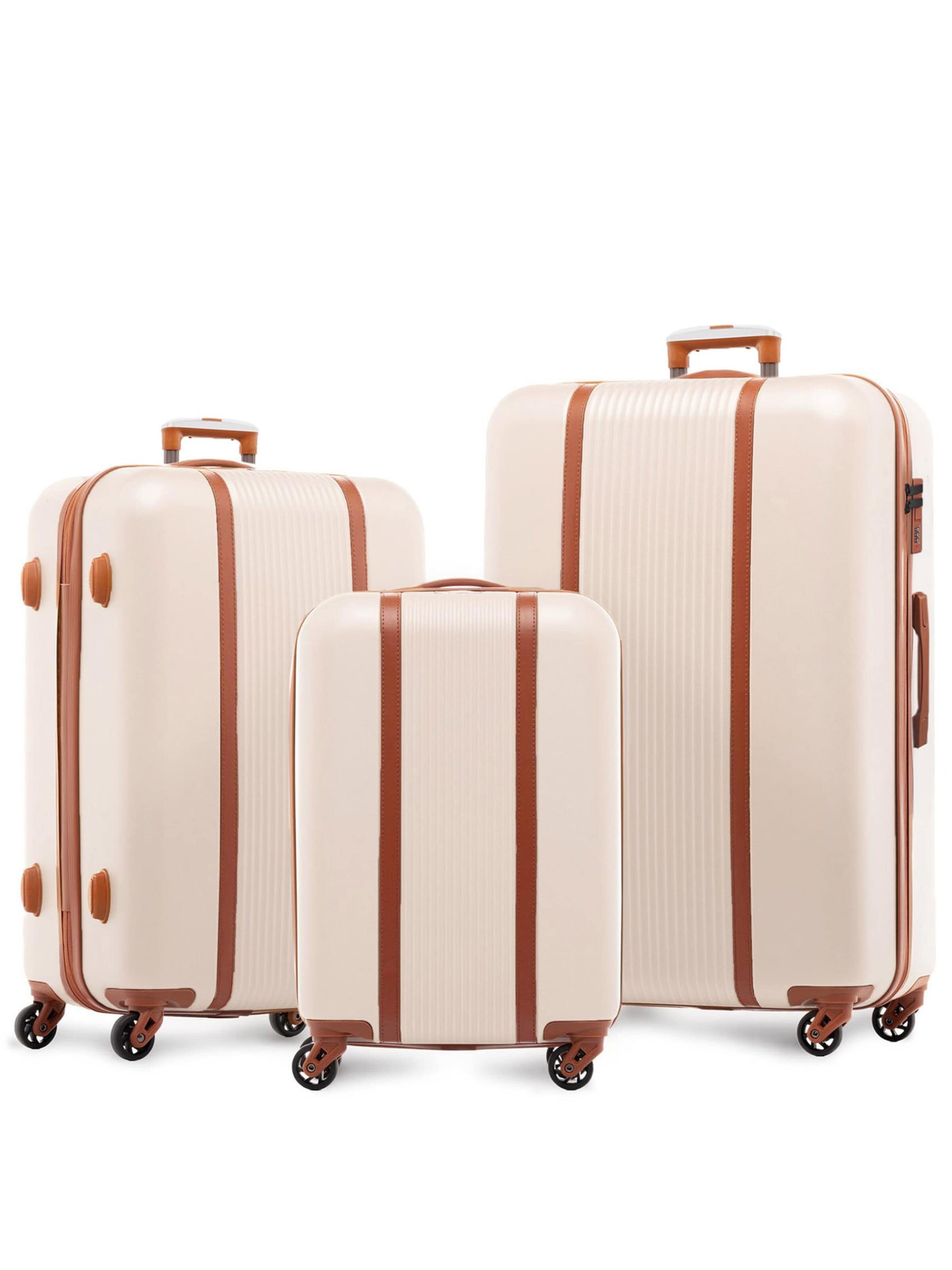 FERGÉ Suitcase Set '3 teilig Hartschale MILANO' in Beige: front