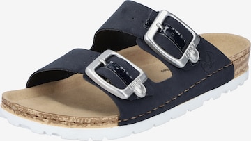 Rieker Mules in Blue: front