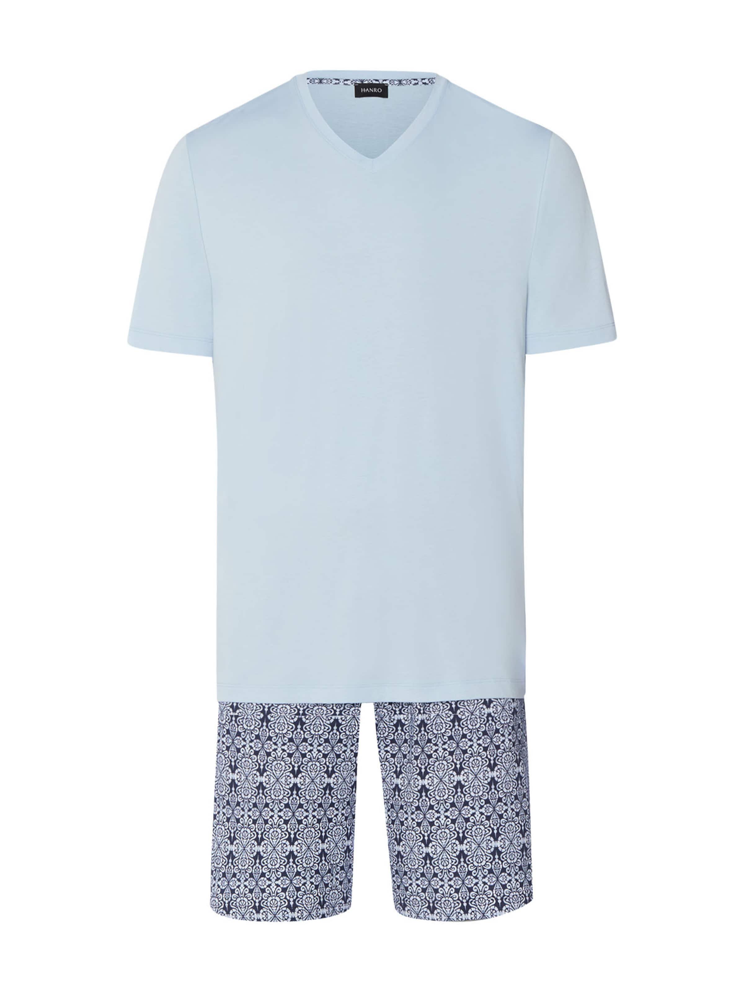 Hanro Pajamas long ' Night & Day ' in Blue: front