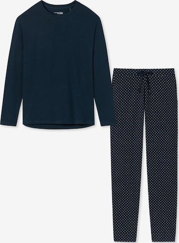 SCHIESSER Pyjama 'Cotton' in Blauw: voorkant