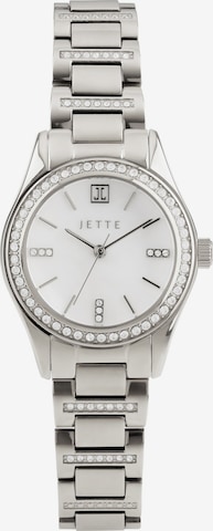 JETTE Analoguhr in Silber: Vorderseite