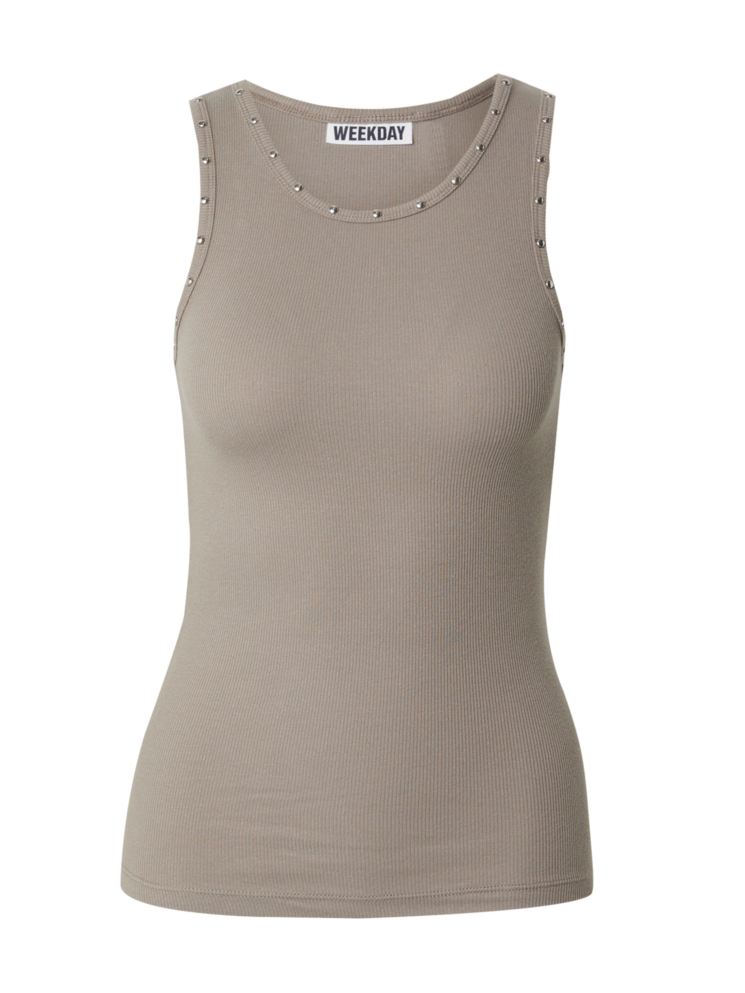 WEEKDAY Top in Beige: front