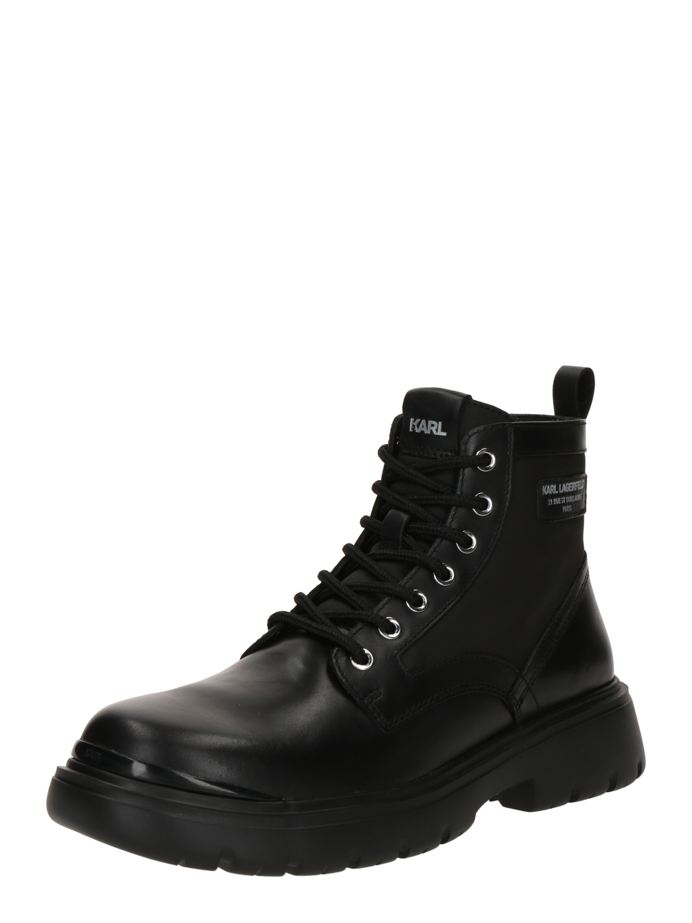 Karl Lagerfeld Μπότες με κορδόνια σε μαύρο: μπροστά