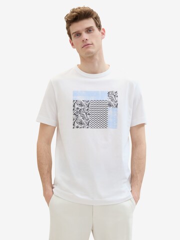 T-Shirt TOM TAILOR en blanc : devant