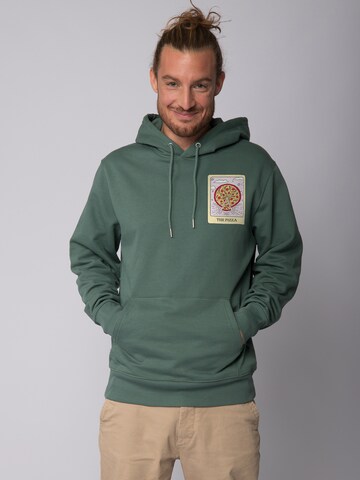 Sweat-shirt ' Tarot The Pizza ' Watapparel en vert : devant