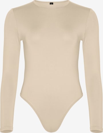 Squad the label Shirt Bodysuit in Beige: front