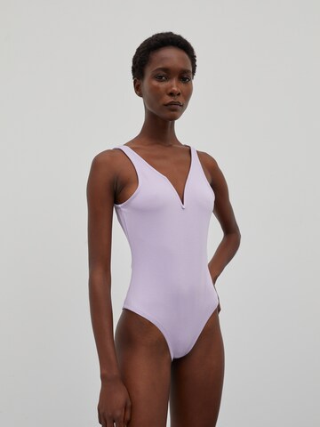 EDITED Shirt Bodysuit 'Daliah' in Purple: front