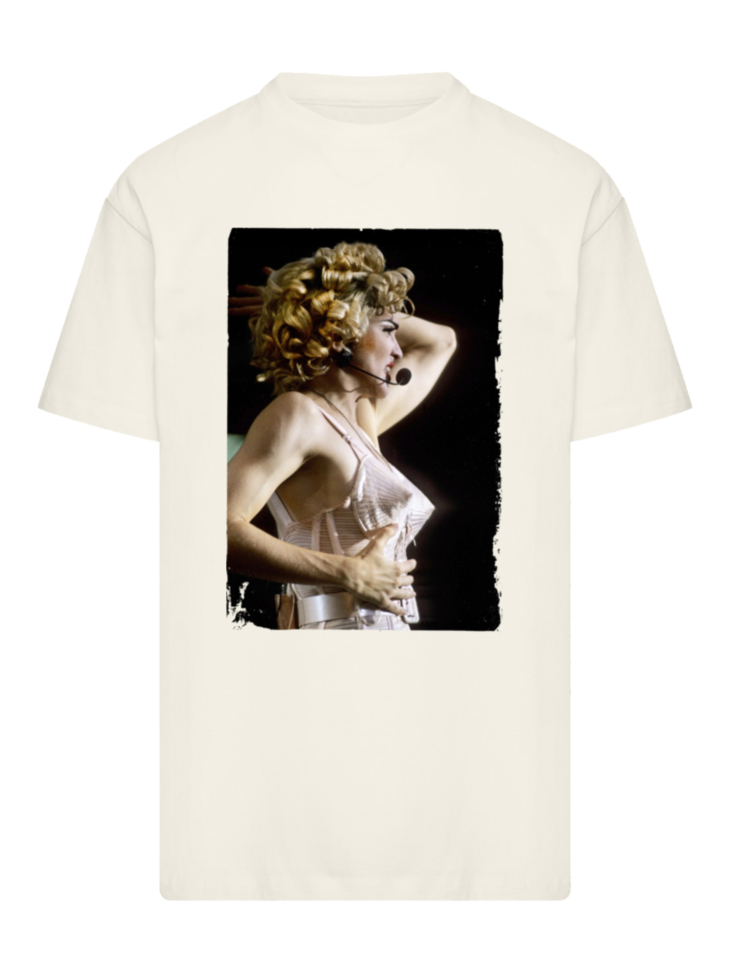 F4NT4STIC Shirt 'Madonna Live At Wembley 1990 By Stephen Wright' in Beige: front