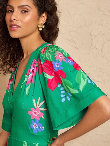 Robe love & roses en vert