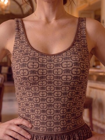 JIORO Tričkové body 'MOCHA MOUSSE LOGO' – hnědá