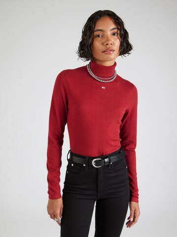 Pull-over 'ESSENTIAL' Tommy Jeans en rouge : devant