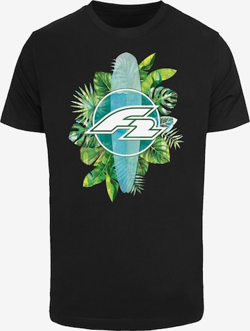 F2 Shirt 'Tropical Surfboards Sommer' in Black: front