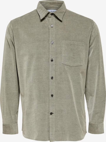 SELECTED HOMME Button Up Shirt 'BENJAMIN' in Green: front