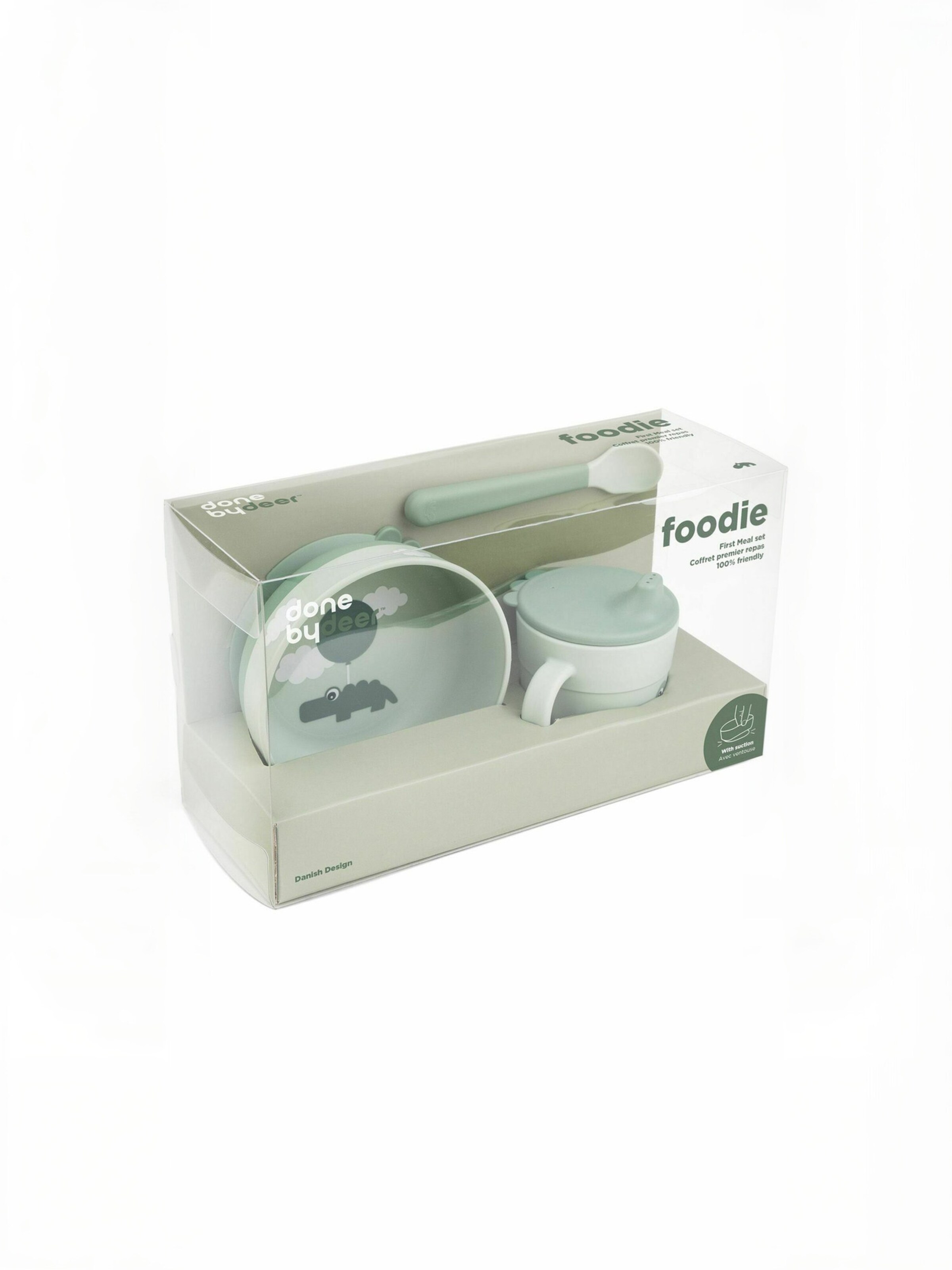 Done by Deer Tableware Set ' Happy clouds ' in Green: front