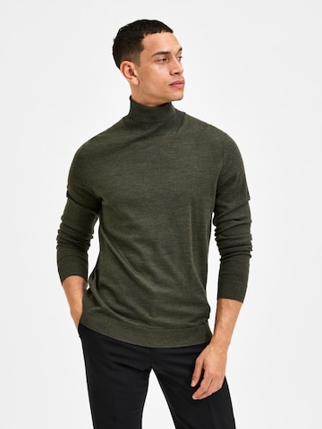 Pull-over SELECTED HOMME en vert : devant