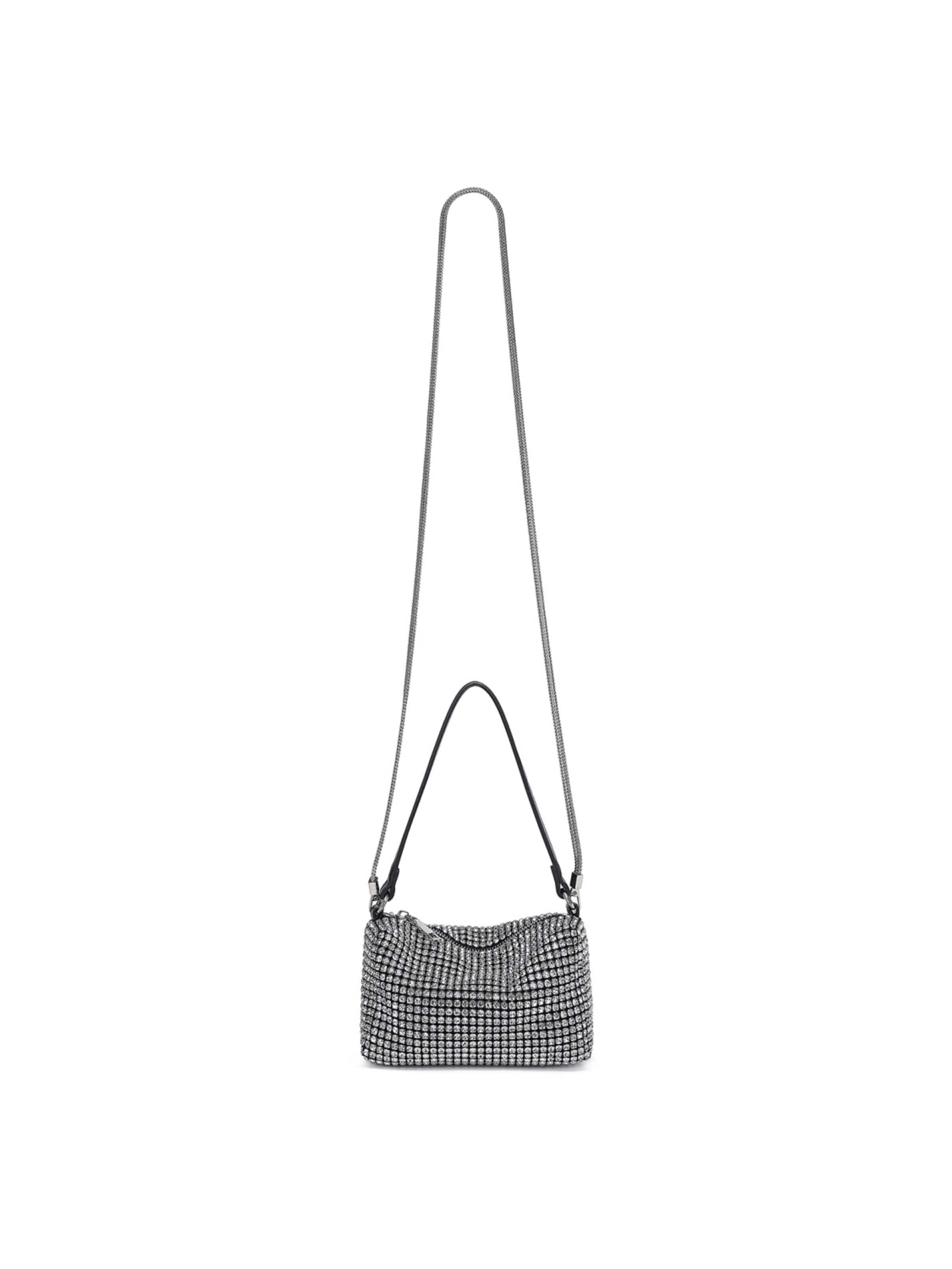 Miss Lulu Crossbody Bag in Silver: front