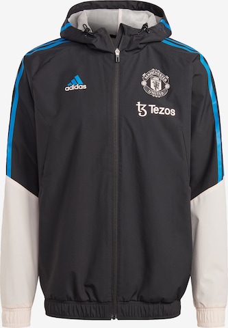 ADIDAS SPORTSWEAR Athletic Jacket 'Manchester United' in Black: front