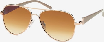 styleBREAKER Sunglasses 'Pilotenbrille mit Strass | Edle Fliegerbrille' in Brown: front