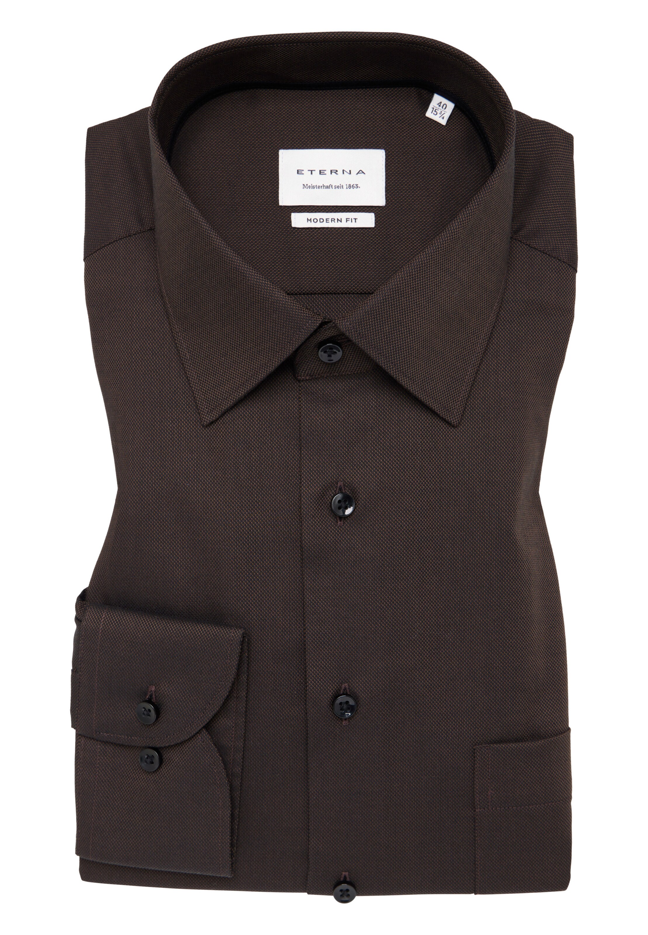 ETERNA Regular fit Business Shirt in Brown