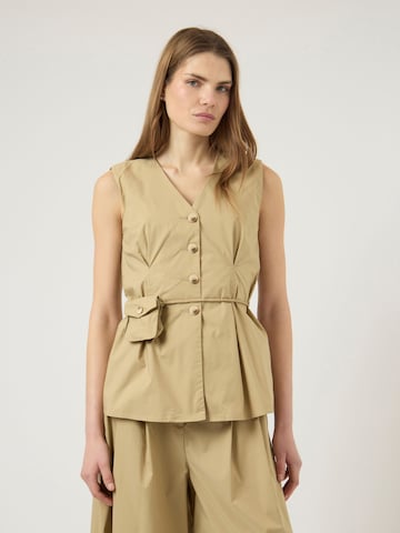 YAS Bodywarmer 'YASFima' in Beige: voorkant