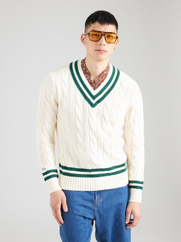 Pull-over Polo Ralph Lauren en beige : devant