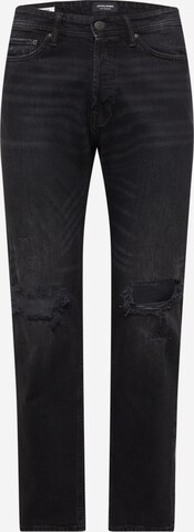 Coupe slim Jean 'MIKE' JACK & JONES en noir : devant