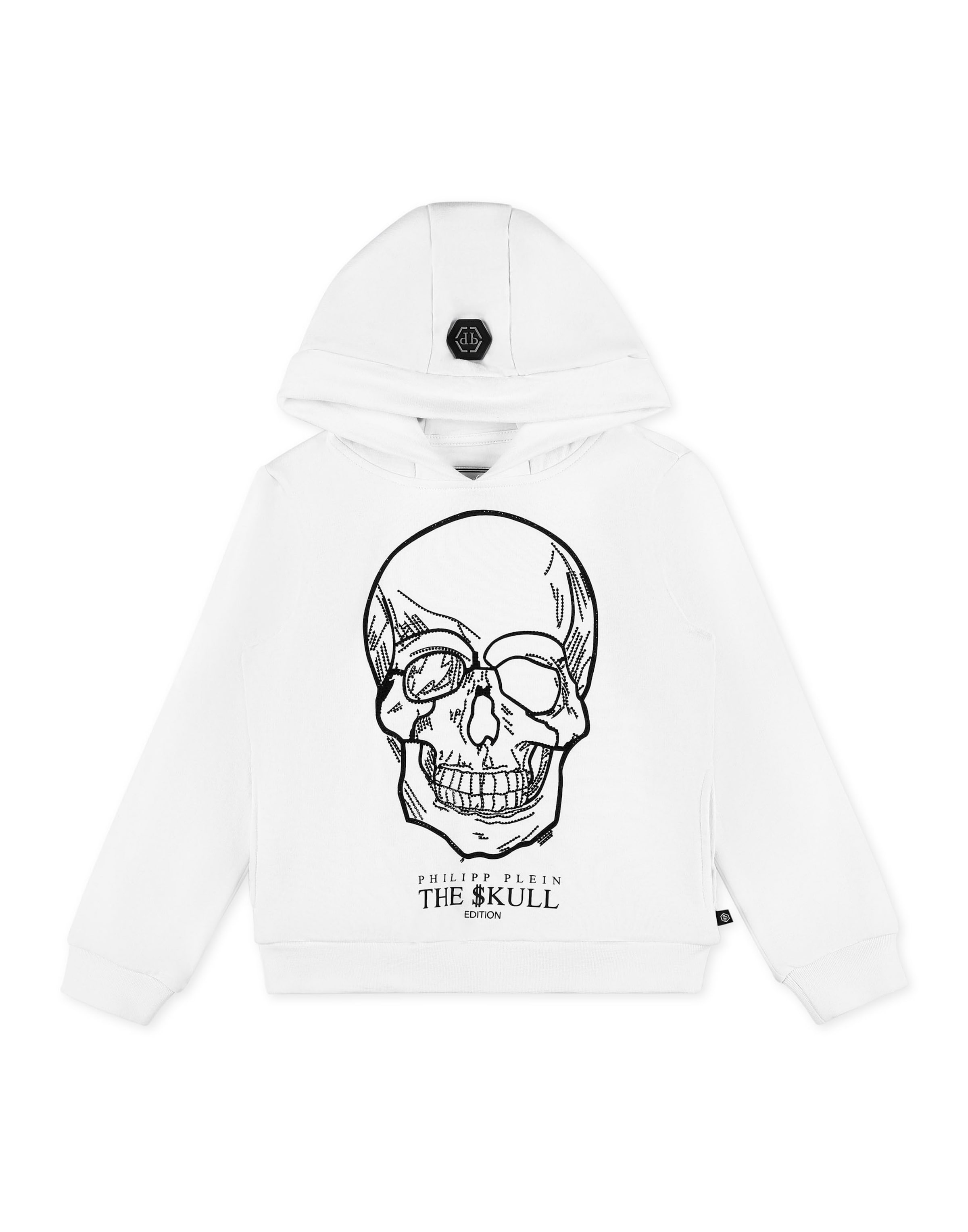 Philipp Plein - Sudadera 'Stones Skull' en blanco: frente