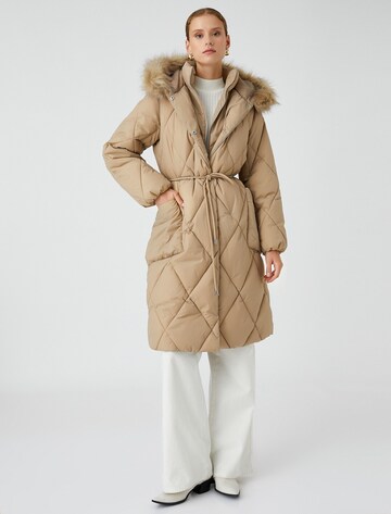Koton Between-Seasons Coat in Beige: front