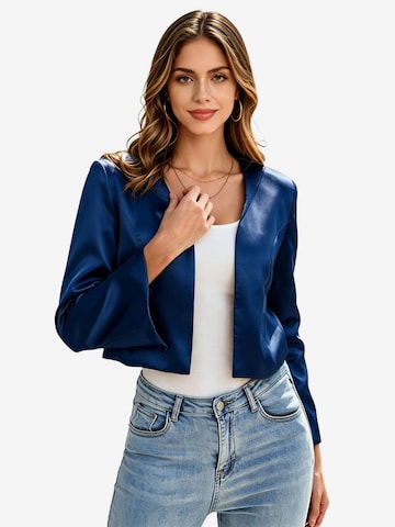 KoJooin Marynarka 'Satin-Cardigan für Damen, lange ärmel,vorne offen, kurz geschnitten,Bolero-Schulterjacke fürs Büro' w kolorze niebieski