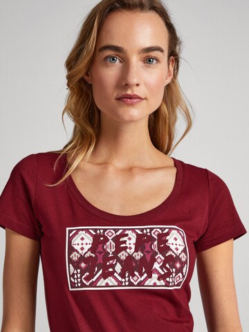 raudona Pepe Jeans Marškinėliai 'Brandi'
