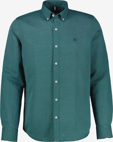 LERROS Herrenhemd aus Baumwoll-Leinen-Mix in Grün: Vorderseite