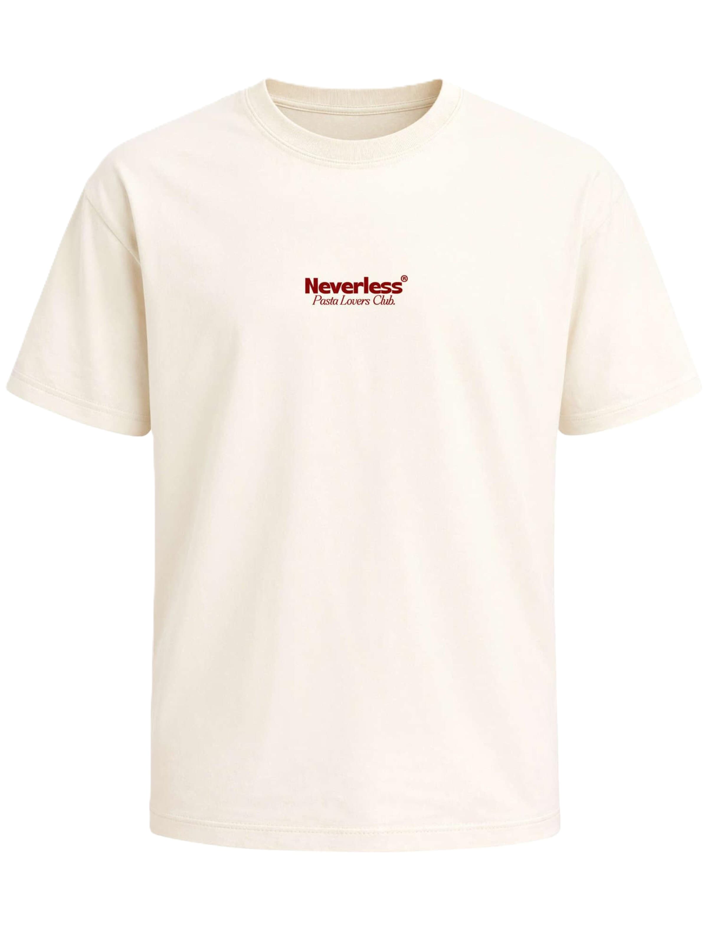 Neverless Shirt 'Pasta Lovers Club' in Beige: front