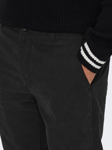 Only & Sons Tapered Chino 'ONSLOU' in Zwart