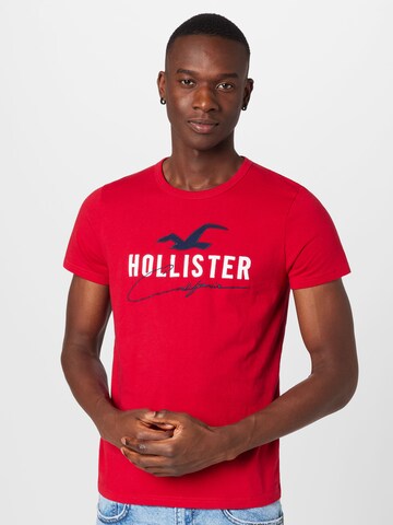 HOLLISTER Tričko – červená: přední strana