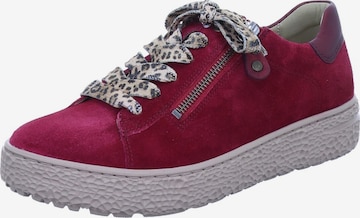 Chaussure de sport à lacets 'Sneaker Low Damen 162.1401/34 81.81 Echtleder in rot' Hartjes en rouge : devant