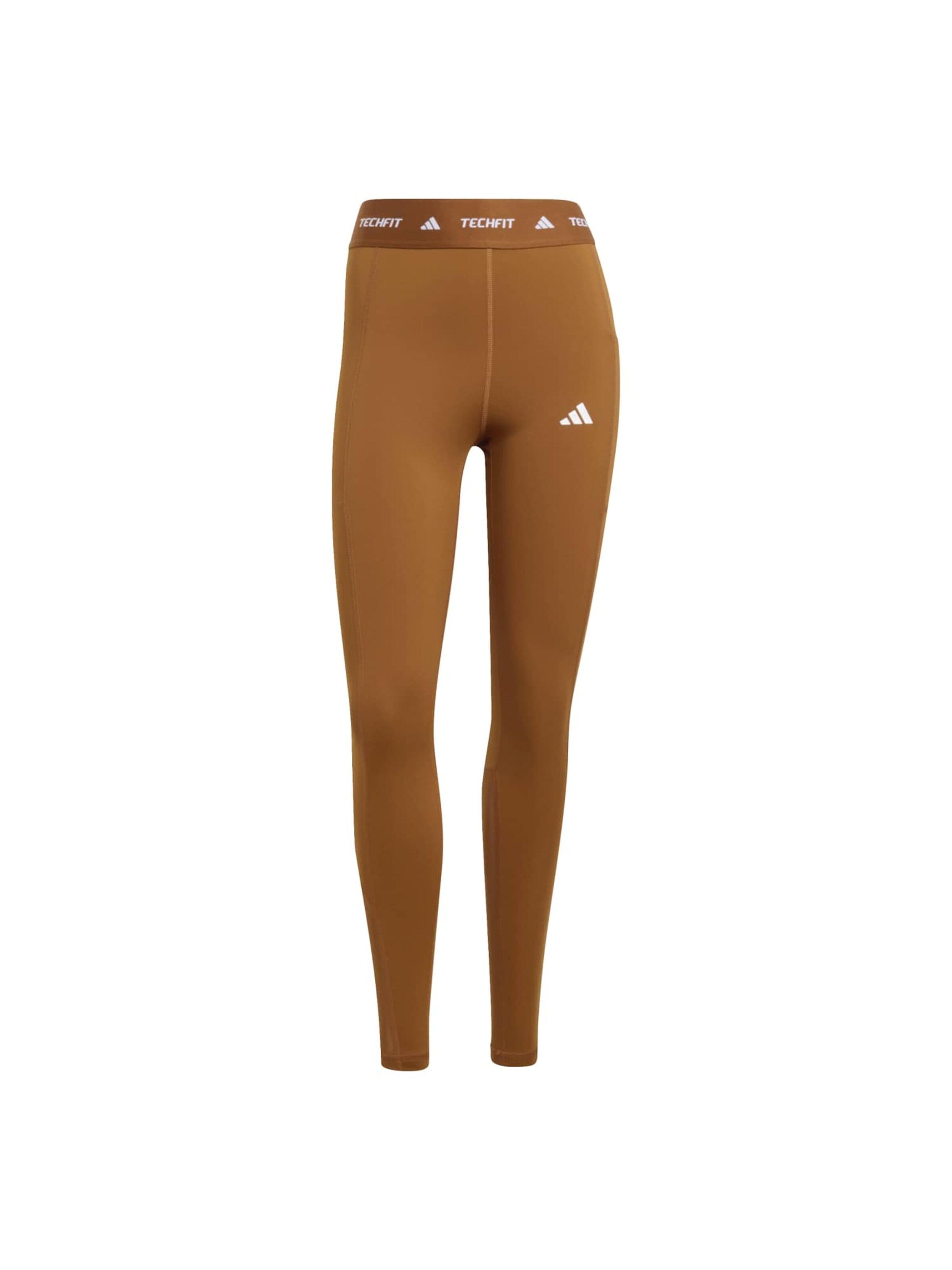 ADIDAS PERFORMANCE Workout Pants 'STASH' in Brown: front