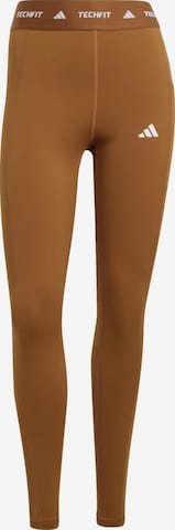 ADIDAS PERFORMANCE Workout Pants 'STASH' in Brown: front