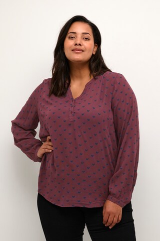 KAFFE CURVE Blouse 'Bett' in Rood: voorkant