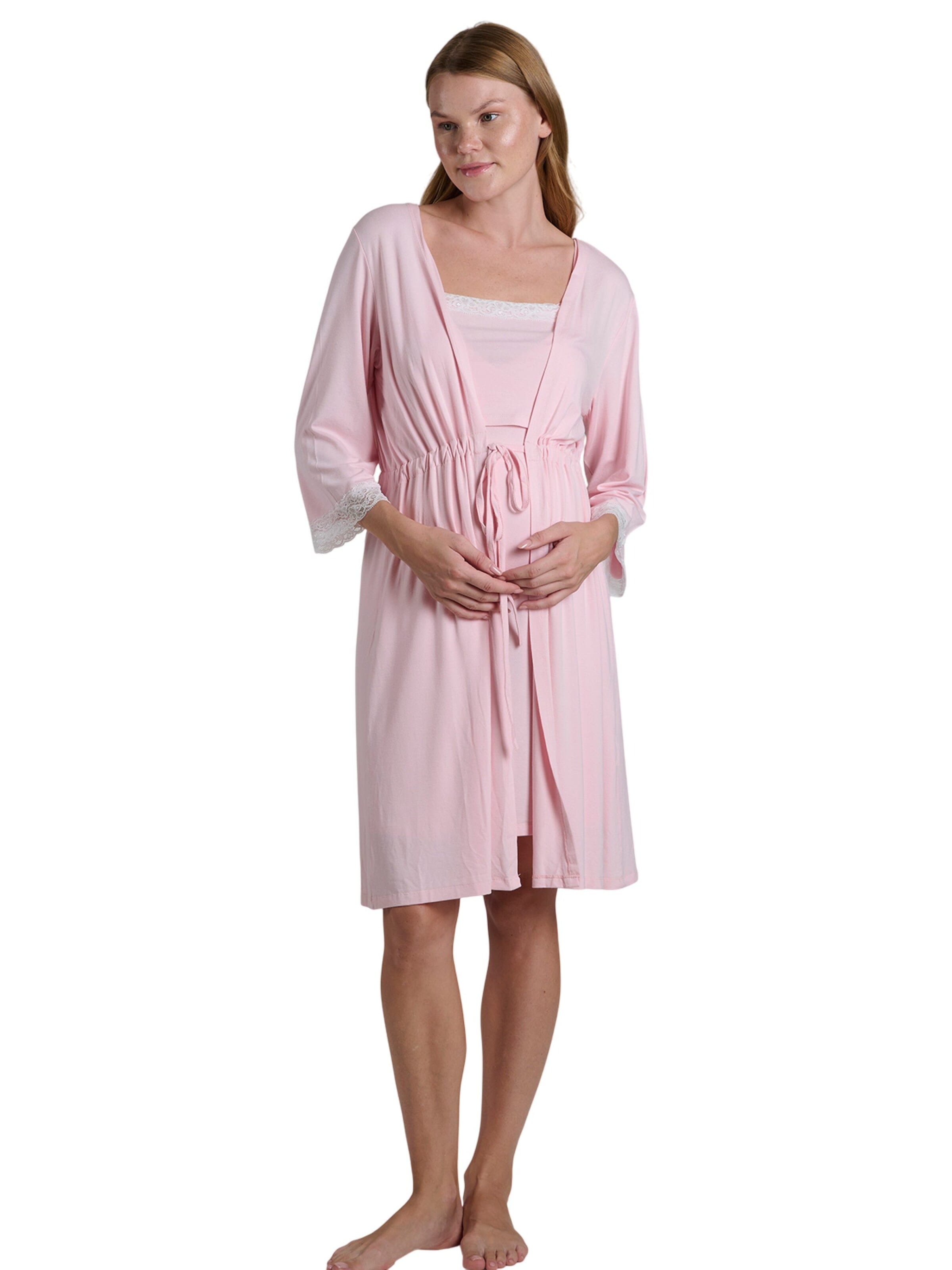 LYN MAMA Nightgown in Pink: front