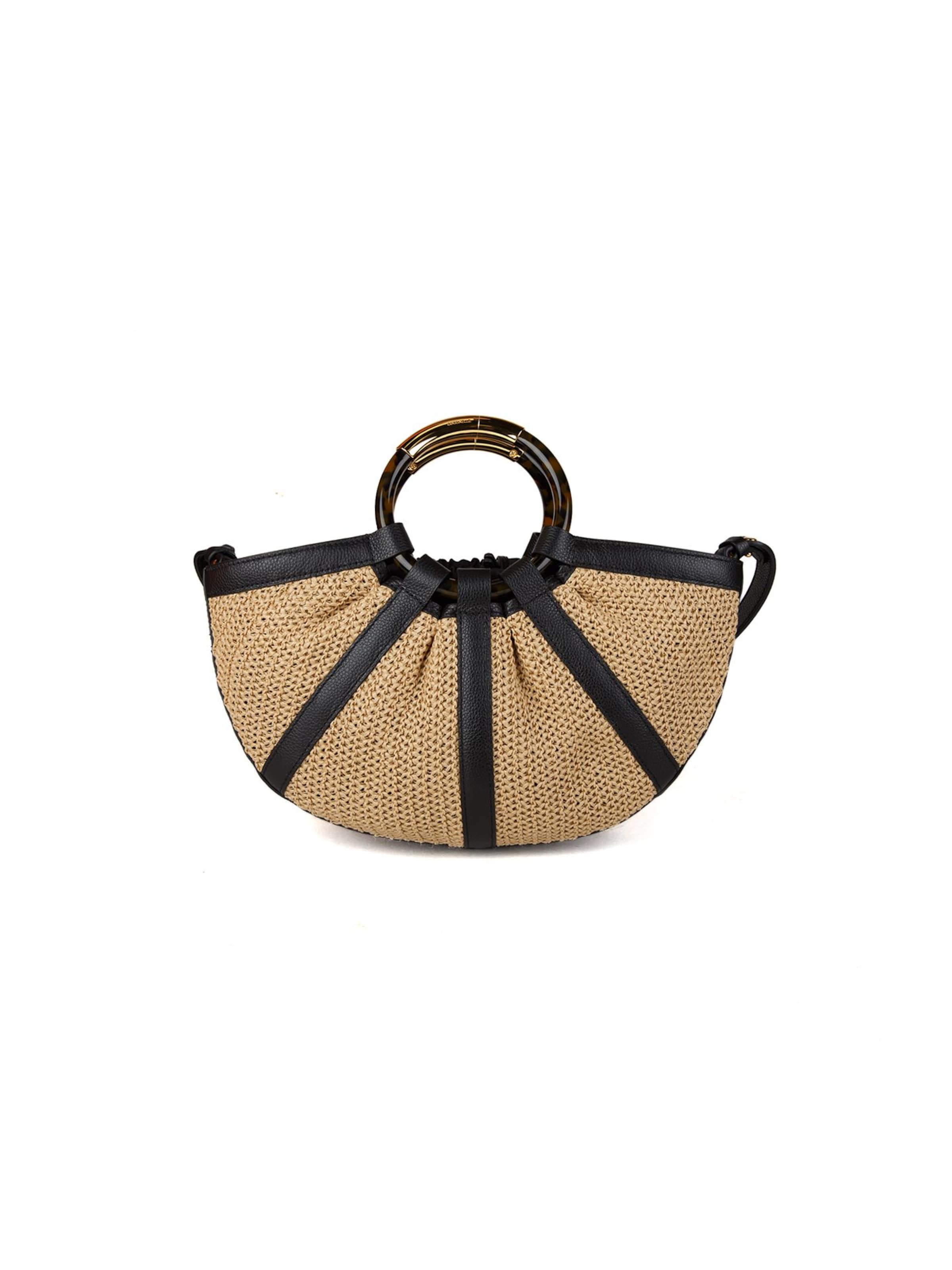 Sacs à main 'Shell Straw Handbag Natural' Coccinelle en marron : devant