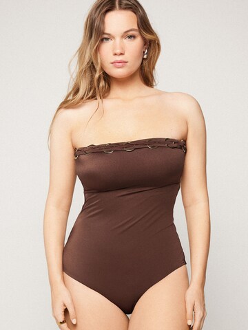 Tezenis Bandeau Swimsuit 'Royal Essence' in Brown