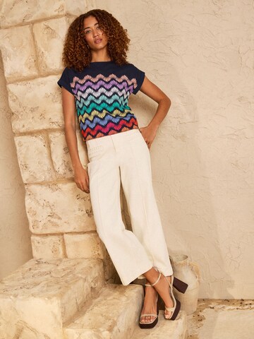 T-shirt love & roses en bleu