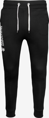 ALPHA INDUSTRIES Tapered Broek in Zwart: voorkant